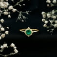thumbnail image 3 of Rosec Jewels Natural Emerald Diamond Engagement Ring for Women - Vintage Style Ring - AAA Quality - with Jewelry Box, 14K Yellow Gold, US 11.50, 3 of 8