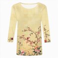 thumbnail image 4 of Towmus Womens Summer Tops 3/4 Sleeves T-Shirts Round Neck Cute Tunic Tops Basic Tees Blouses Loose Fit Pullover Shirt Dressy Tops for Women, 4 of 4
