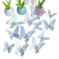 thumbnail image 3 of 12Pcs 3D Butterfly Wall Decor, Metallic Gradient Blue Glitter Stickers, Removable 3D Stereoscopic Decals for Bedroom Dorm Wedding Birthday Party Backdrop Home Decoration, 3 of 5
