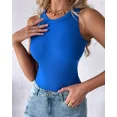 thumbnail image 3 of CHICME Tank Tops for Women Solid Color O-Neck Sleeveless Basic Slim Fit Skinny Tank Casual Top(Without Pads)-Bl-Xl, 3 of 8