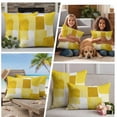 thumbnail image 5 of Yellow Geometric Outdoor Waterproof Pillow Covers, Watercolor Ombre Modern Abstract Art Decorative Square Throw Pillowcase Sofa Cushion Sham for Patio/Couch/Chair, 26"x26" 2 Pack, 5 of 8