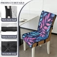 thumbnail image 6 of TSOVTHRID Leaf Blue Purple Print Quilted Dining Chair Slipcovers, Stretch Removable Chair Covers with Detachable Strap, Universal Fit Non-Slip Seat Cushion Covers, Set of 1, 6 of 7