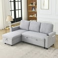 thumbnail image 4 of L-Shaped Combo Sofa Bed, Reversible Sleeper Combo Sofa with Pullout Bed, Storage and Cup Holders, Modern Upholstered Couch Set for Living Room, Office, Apartment, 4 of 8