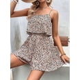thumbnail image 5 of Women'S Summer Floral Rompers Square Neck Ruffle Sleeveless Flowy Shorts Jumpsuits Vacation Outfits Colorful XL, 5 of 9