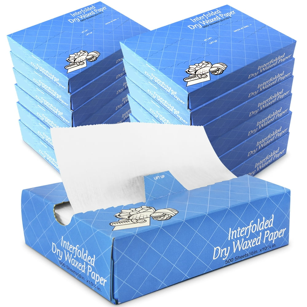 [6000 Pack] Interfolded Food and Deli Dry Wrap Wax Paper Sheets with