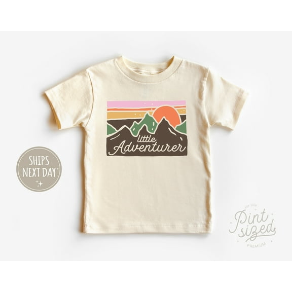 Little Adventurer Toddler Shirt, Mountains Kids Shirt, Cute Summer Toddler Tee TODDLER SHORT SLEEVE TEE BELLA CANVAS 3001T