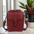 thumbnail image 6 of Leather Small Crossbody Cell Phone Bag Women Men Versatile Shoulder Purse Fashion Bag (Red), 6 of 10