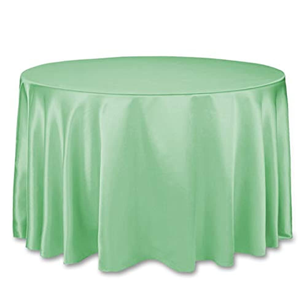 linentablecloth round satin tablecloth, 108inch, hemlock