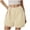 Beige, variant on Womens Dressy Wide Leg Shorts Summer High Waist Roll Up Tailored Business Work Short Trouser with Pockets Black, S