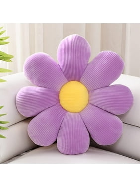 Flower Pillow,Flower Shaped Throw Pillow Butt Cushion Flower Floor Pillow,Seating Cushion,Cute Room Decor & Plush Pillow for Bedroom Sofa Chair(Lavender,15.7