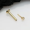 thumbnail image 3 of Golden Basic Gem Ball Top Threadless Push-In Steel Labret, 3 of 4