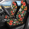 thumbnail image 2 of Binienty Red Floral Car Seat Cover Auto Accessories Interior 4Pcs, Front Seat Protector, Auto Seat Rear Split Bench Cover Universal Automotive Seat Cover Accessories, 2 of 6