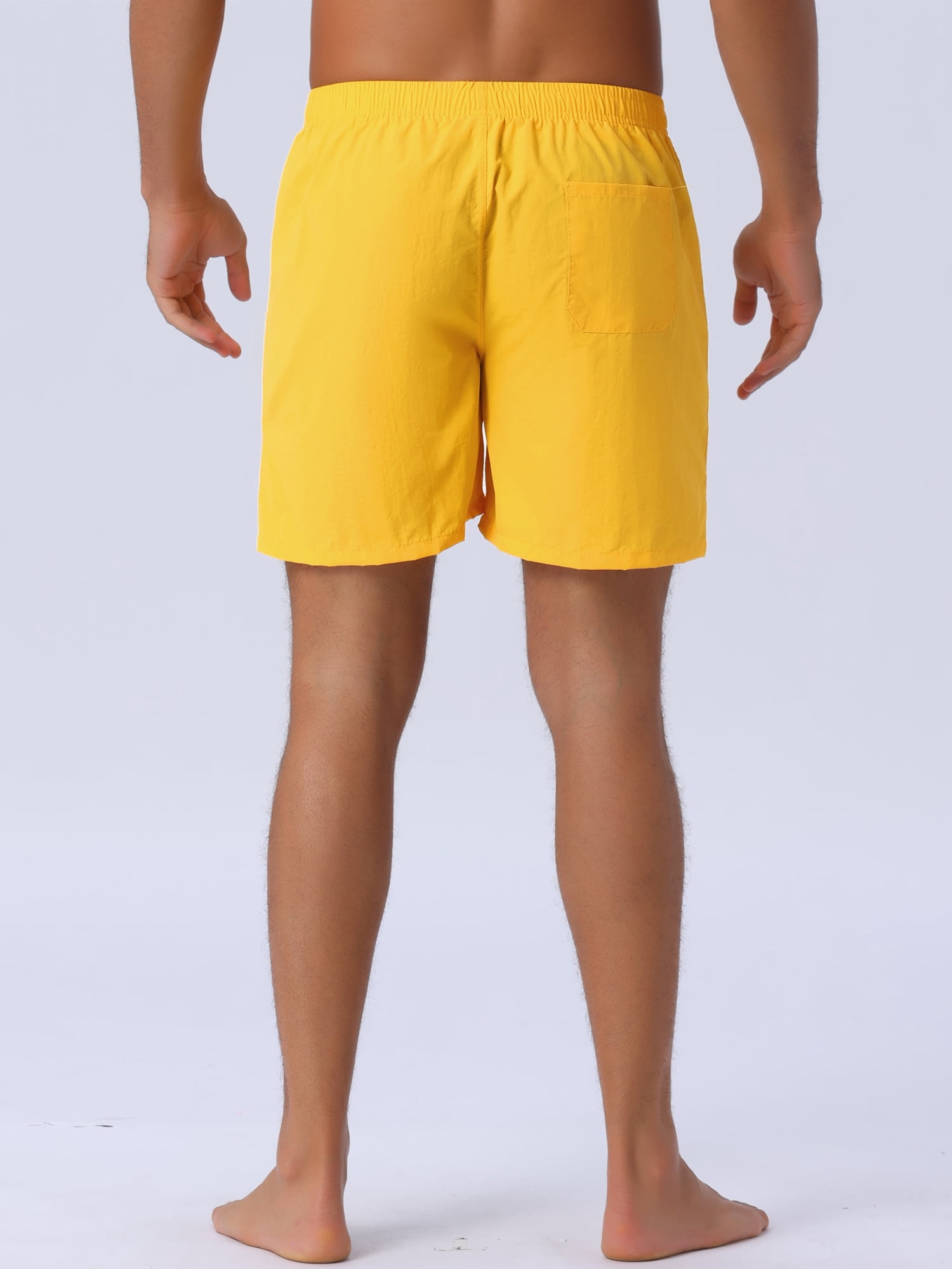 DARING DIVA Men's Elastic Waist Drawstring Surfing Board Shorts 36 Yellow