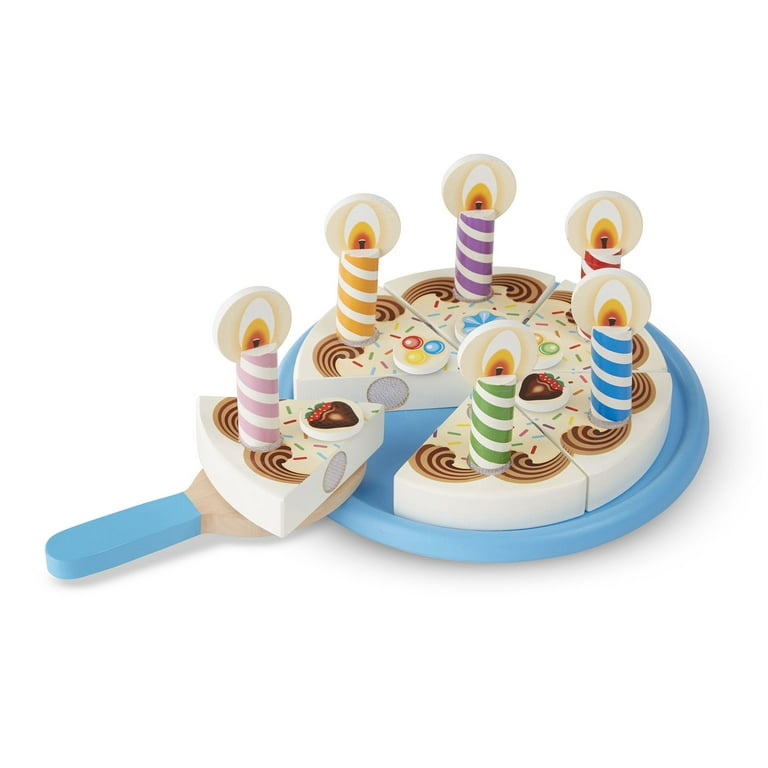 Melissa Doug Birthday Party Cake Wooden Play Food With Mix-n