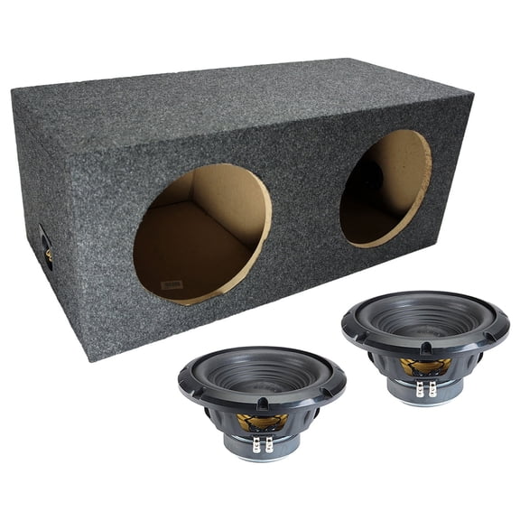 Alpine Universal Rearfire Sealed Dual 10" W10S4 Loaded Subwoofer Sub Box Enclosure 500W RMS 4 Ohm