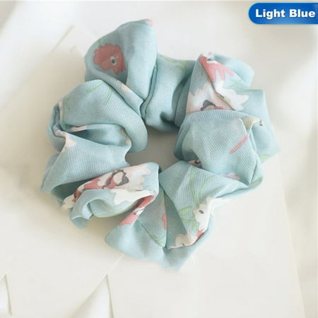 Flamingo Clip AkoaDa Supplies 3Pcs Floral Flamingo Solid Houndstooth Design Women Hair Accesorios Hair Tie Scrunchie Ponytail Hair Holder Ropes ()