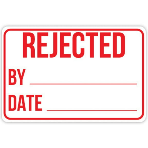 2" x 3" Permanent "Rejected By" Rectangle Labels: 250/Roll
