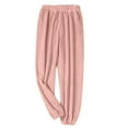 thumbnail image 4 of ManxiVoo Womens Cozy Sleep Pajama Pants Soft Plush Sleepwear with Cuffed Ankles Relaxing Loungewear for Night and Home One Size Size Pink, 4 of 4