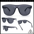 thumbnail image 2 of Gentlemanly Oversized Curved Top Racer Plastic Horned Retro Sunglasses Slate - Black, 2 of 7