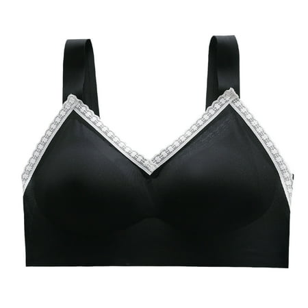 OJSFQUFP Sexy Bra for Women Black Women s Comfort Bra Without Underwire Push Up Seamless Tank Top Models Bottoming Bra Basic Pretty Bra L