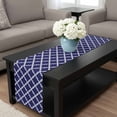 thumbnail image 4 of Quatrefoil Moroccan Pattern Table Runner 72 Inches Long, Geometric Blue Morocco Kitchen Coffee Dining Table Decoration for Home Party Birthday Wedding Home Decor 13x72 Inches, 4 of 8