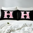 thumbnail image 4 of Erosebridal Kawaii Initial Letter Bed Sheets Set Full Size, Monogrammed H Bed Sheets Full, Ribbon Cow Reversible Sheet Set Full, Ultra Soft Bedroom Decoration, 4pcs, 4 of 7