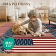 thumbnail image 4 of ODIKA 9'x12' Washable Area Rug Patriotic Farmhouse Motif Lattice Halloween Plaid Independence for Great Room, Indoor Concept, Large Living Low Pile, Flatwoven, 4 of 7