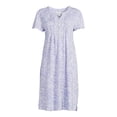 thumbnail image 2 of Aria Women's Brushed Sweater Knit Short Sleeve Split Neck Waltz Nightgown, Sizes up to 5X, 2 of 6