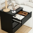 thumbnail image 5 of Homfa 3 Drawers Nightstand, Small Sofa Table, Wooden Storage Cabinet for Living Room, Black Finish, 5 of 8