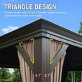 thumbnail image 6 of Newboti 14x24FT Hardtop Gazebo, Outdoor Gazebo with Galvanized Steel Double Roof, Aluminum Frame, Built-in Gutter System, Curtain and Netting, Metal Gazebo Pavilion for Patio Deck Garden, Brown 497565, 6 of 7