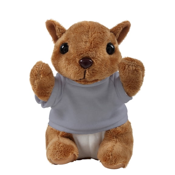Plushland 8 Inch Floppy Squirrel with Tee Plush Stuffed Animal Personalized Gift - Custom Text on Shirt - Great Present for Mothers Day, Valentine Day, Graduation Day, Birthday