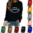 thumbnail image 3 of EQWLJWE T-Shirts de Jour de Match pour Femmes Manches Longues Raglan Chandail Tops Saison de Football T-Shirt Graphique Décontracté Col Rond Blouse Jour de Match Chemises Femmes Grande Taille Tops d'Halloween, 3 of 5