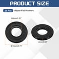 thumbnail image 2 of 25Pcs M8 Nylon Flat Washers Plastic Washer 8mm ID 19mm OD 2mm Thick, Black, 2 of 6