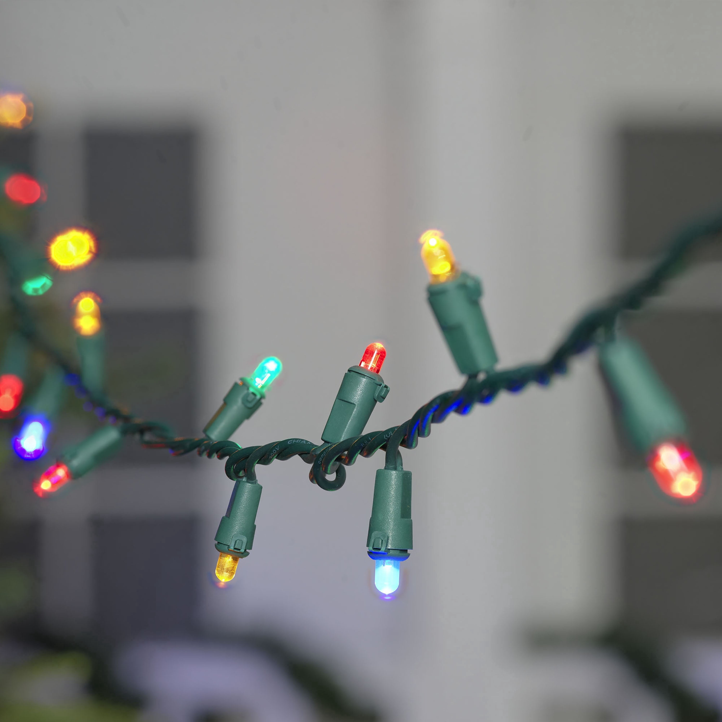 Indoor/Outdoor 240-Count LED Dome Christmas String Lights, Multicolor, Green Wire, 47', by Holiday Time