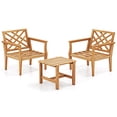 thumbnail image 1 of Gymax Ensemble de Salle à Manger de Patio 3 Pcs Table d'Appoint et Ensemble de 2 Chaises avec Dossier Confortable Pieds Solides, 1 of 7