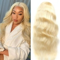 KeirineCC Blonde Long Wave Wig for Women -26inch Middle Part Long Curly Wig Heat Resistant Synthetic Hair Looking Natural, Fiber Wig for Daily Party Use