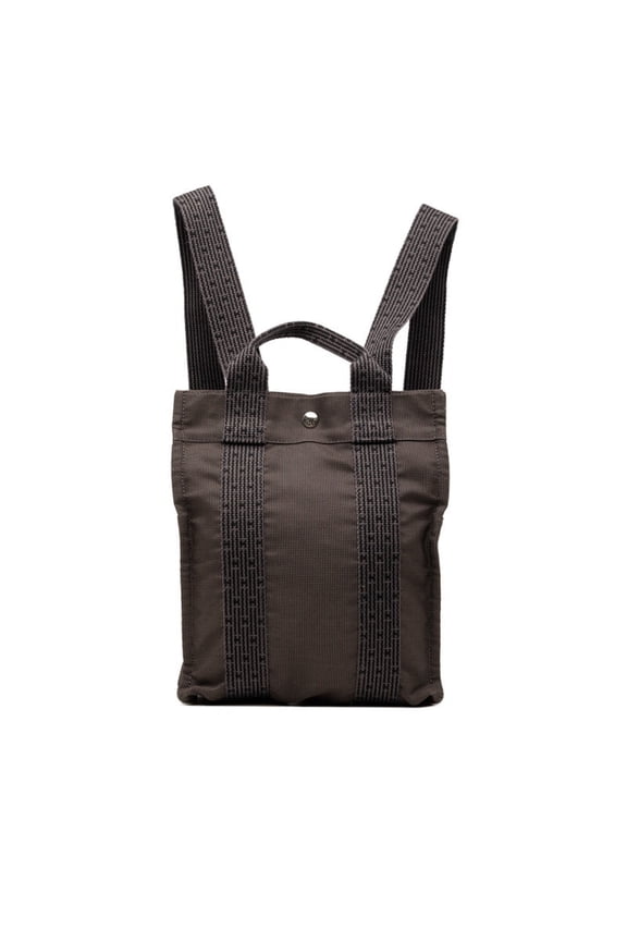 Pre-Owned Hermes Herline Ad PM Backpack Daypack Gray Canvas Women's HERMES