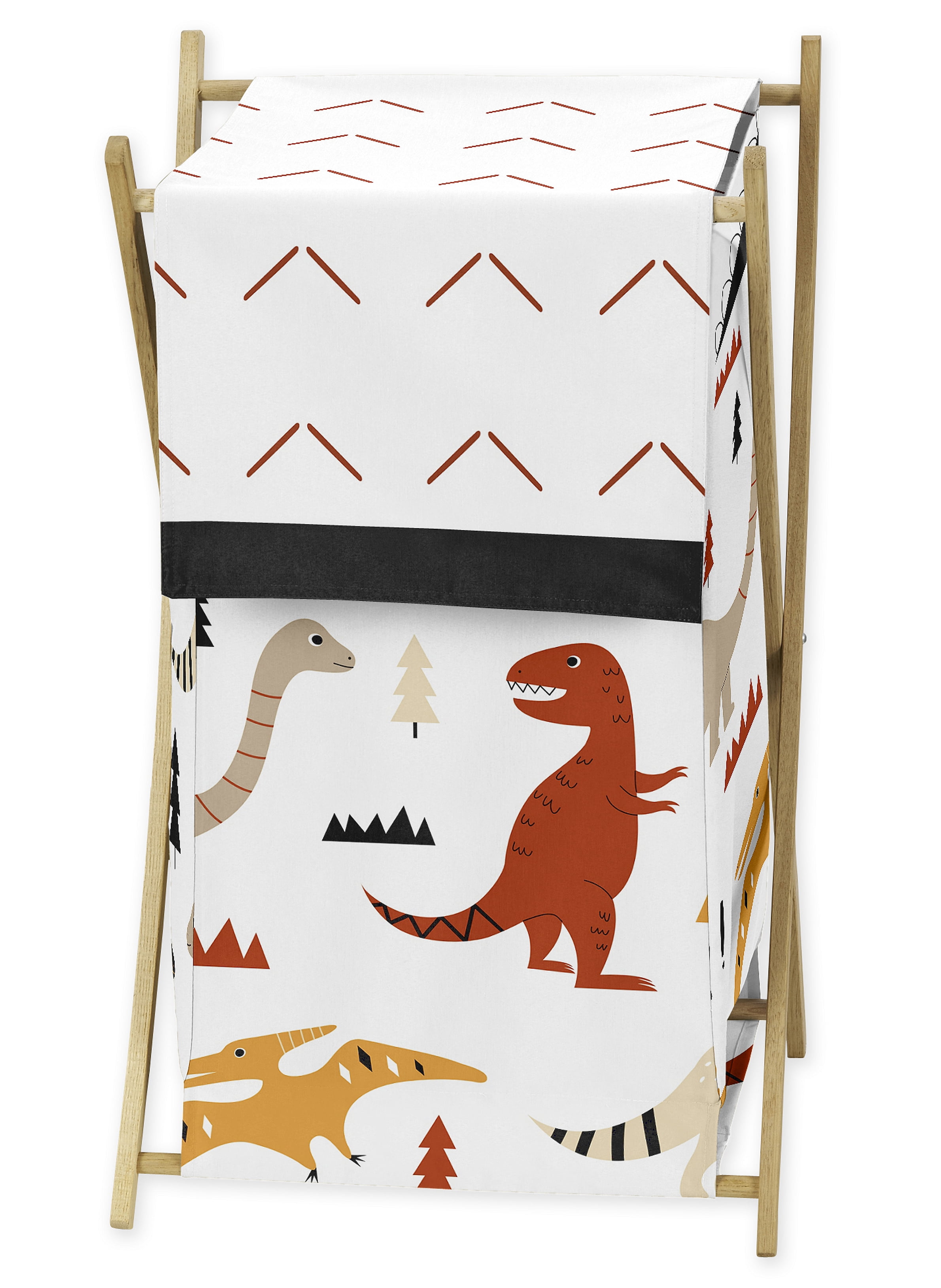 Mod Dinosaur Black and Orange Laundry Hamper by Sweet Jojo Designs