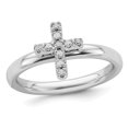 thumbnail image 1 of 1/10 Carat (ctw) Diamond Cross Ring in Sterling Silver, 1 of 4
