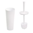 thumbnail image 2 of Basics Toilet Brush and Holder Set, Heavy-Duty Bristle Scrub Brushes with Non-Slip Handle, White, 4-Pack, 2 of 4