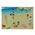 thumbnail image 2 of Sports Cutting Board, Beach Volleyball Little Playing by the Sea Summer Holiday, Decorative Tempered Glass Cutting and Serving Board, Small Size, Multicolor, by Ambesonne, 2 of 5
