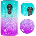 thumbnail image 4 of FIEWESEY For Motorola G7 Play Phone Case Moto G7 Play Glitter Case Sparkle Glitter Flowing Liquid Quicksand with Shiny Bling Diamond Women Girls Cute Phone Case For Motorola G7 Play - Green+Purple, 4 of 6