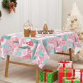 thumbnail image 4 of Christmas Tablecloth Pink Gingerbread House Xmas Tree Fabric Table Cloth Washable Table Cover for Party Home Kitchen Decor, 60 x 104 Inch, 4 of 6