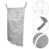 ULTNICE 1Pack Laundry Hamper Hanging Bag for Clothes Storage with Mesh Fabric and Net Cloth in Grey 11.8x19.3x0.04in