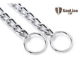 thumbnail image 3 of Collar de perro Collar de estrangulamiento ajustable Cadena de metal de acero sólido para perros pequeños, medianos y grandes (Plata, L-3,5 mm × 60 cm), 3 of 5