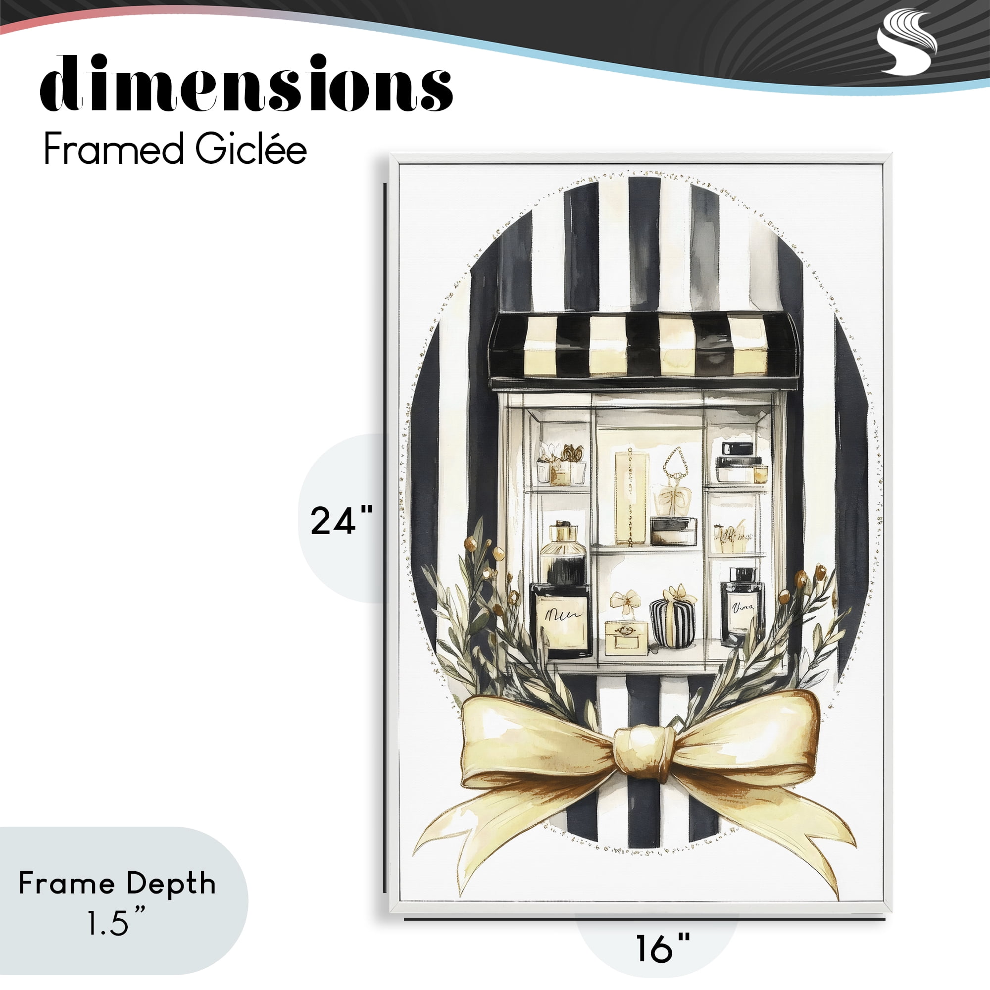 Stupell Industries Maison Perfume Window Display White Framed Giclee Art, design by Petal Prints Design