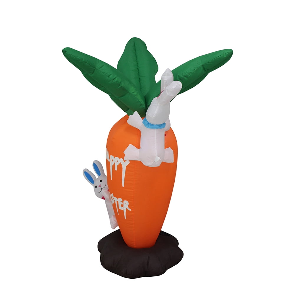 Impact Easter Bunnies with Giant Carrot Yard Inflatable, 48"