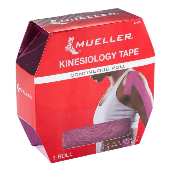Mueller Kinesiology Tape, 2" x 98.4 ft (30 meter) Continuous Roll, Pink