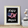 thumbnail image 3 of Designs ByLITA Land of The Free Because of the Brave, 5 x 7 Wooden Wall Print (Framed) | USA Patriotic Decoration, 3 of 6