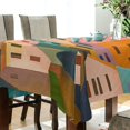 thumbnail image 5 of Yayeee Tablecloths 60" x 108" Rectangle Wrinkle Resistant Party Table Cover, Orange Cityscape Painting, 5 of 8